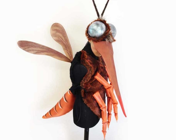 Mosquito Insect Halloween Costume for Adult Men Women. Luxury Party Pest Bug  Fly Wings. Animal Friendly. Hand Made by Tentacle Studio. 