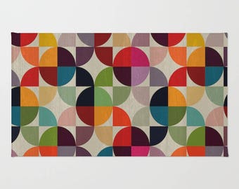 Funky rug, bathroom decor, colourful, Bright pattern, colourful retro rug, Dorm decor, Modern rug, bath mat, small rug, decor