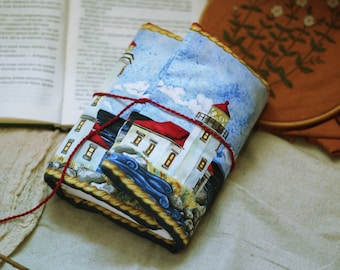 Sea Journal, Lighthouse Notebook, Travel Book, Landscape Diary, Sailor's Gift, Oceanic  Nautical Journal