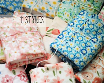 Handmade Floral Cotton Journal, Vintage Style Notebook, A6 Daisies Diary