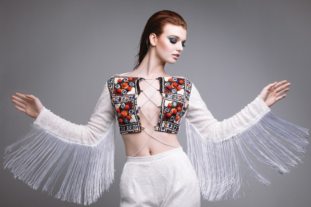【新品】airy fringe sheer tops(white) WhiteLaceTopWithFringe107copy_