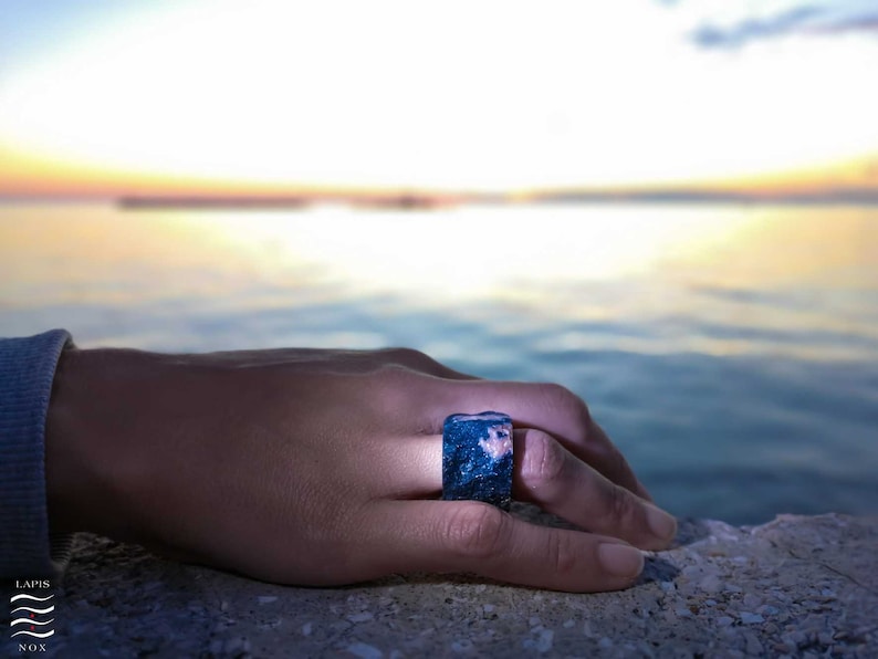 FREE SHIPPING,Tropical Bahia,upcycled,recycled,black,unique piece,unique jewelry,black granite Black granite unique raw stone ring