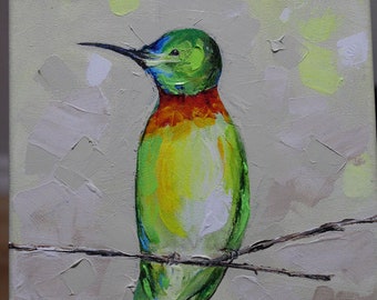 Peinture Oiseau Peinture Hirondelle En Vol Rustique Ligne Etsy