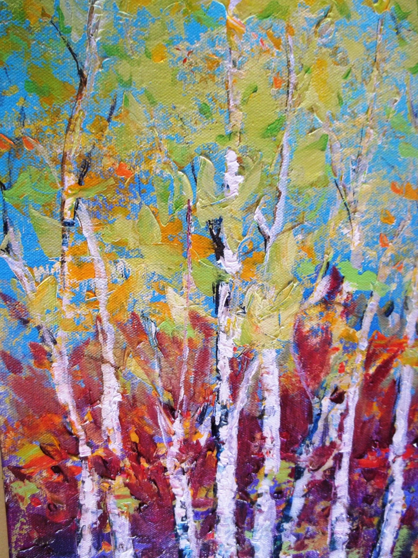 White Birch Original Painting on Gallery Canvas 20x10 Etsy Canada