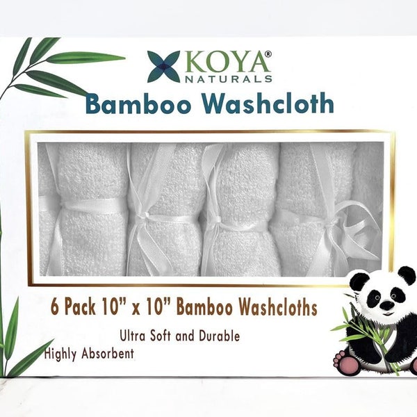 KOYA Naturals Bamboo Baby Washcloths - Baby Towels and Washcloths - Soft and Absorbent - Baby Washcloths for Newborn