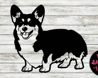 Corgi Vinyl Corgi Sticker Corgi Car Window Sticker Heart with Corgi Cut Out Corgi Tumbler Sticker