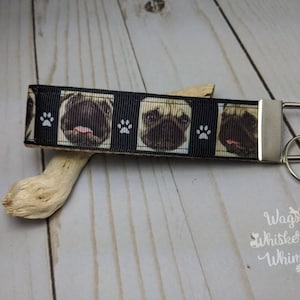 Pug Keychain Keyfob -- Proceeds to Animal Charity