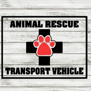 Animal Rescue Transport Decal | Rescue Transport Decal | Animal Rescue Decal |  Dog Rescue | Car Window Decal | YETI Tumbler / Laptop Decal