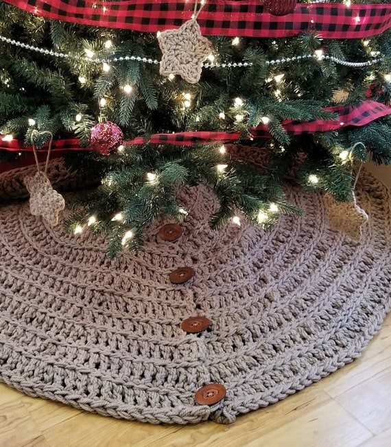 Farmhouse style tree skirt Christmas Tree Skirt Crocheted Etsy
