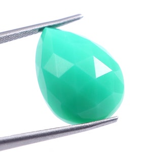 Amazing Natural Chrysoprase Rose Cut Faceted Pear Gemstone +AAA+, Size 18x13mm, Single Piece Loose Stone For Jewelry Making