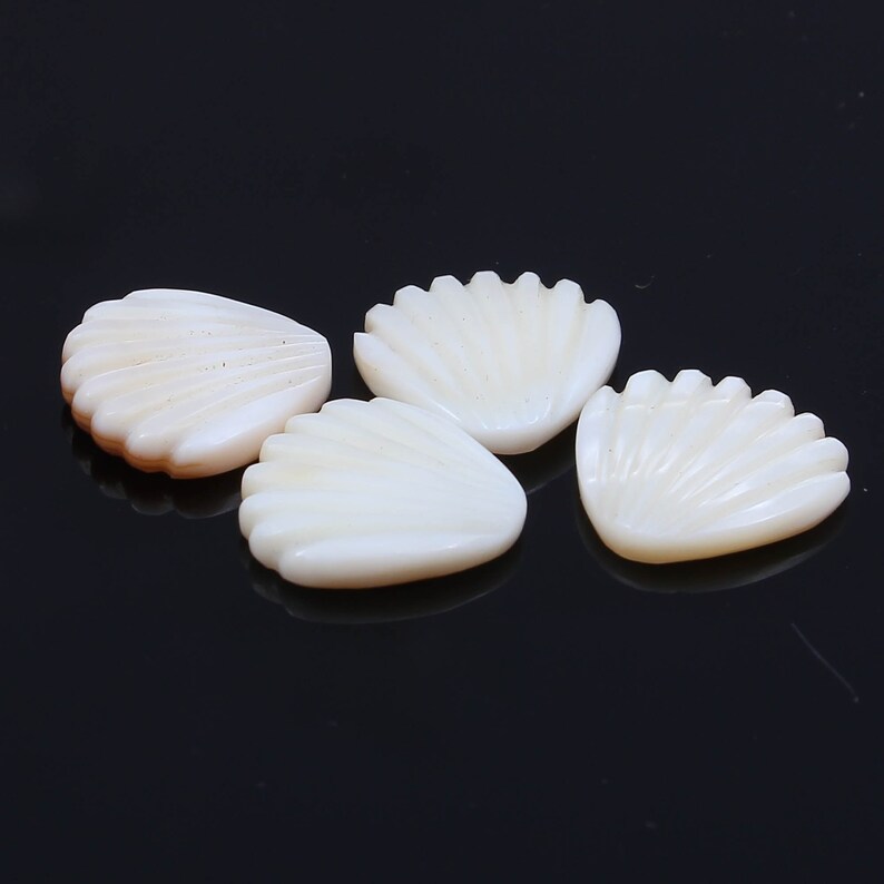 Amazing Natural Sea Abalone Shell Hand Carved Fancy Gemstone Beads Size 15.50x16mm Lot of 4 Piece 27 Carat AAAA Genuine and natural Stone.