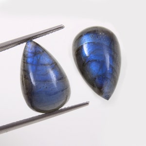 Verbazingwekkende natuurlijke chatoyant labradoriet Smooth Drop Briolette Gemstone AAA+ maat 11x18mm paar