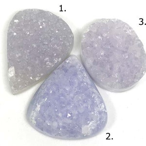 Blauwe kant agaat druzy cabochon edelsteen + AAA+, maat 38-40 mm, groothandel losse cabochon, enkel stuk