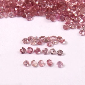 Amazing Natural Baby Pink Tourmaline Gem Cut Faceted Round Gemstone +AAA+ Size 1.5mm | 2mm | 2.5mm | 3mm Pack of 10-20-50-100 Piece