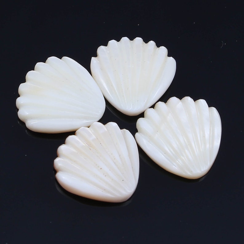 Amazing Natural Sea Abalone Shell Hand Carved Fancy Gemstone Beads Size 15.50x16mm Lot of 4 Piece 27 Carat AAAA Genuine and natural Stone.