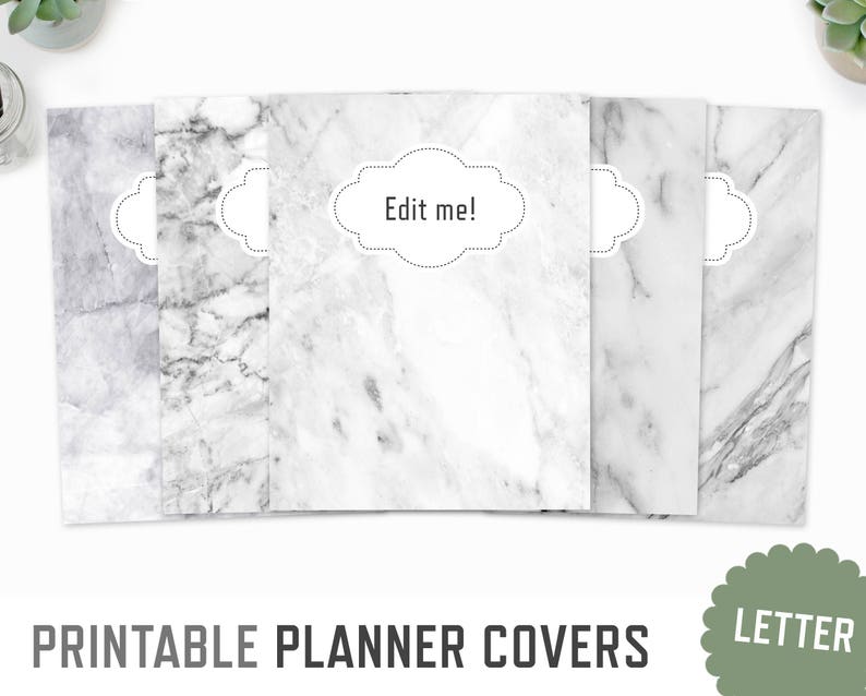 Planner Covers / Letter A4 / White Marble Cover Planner Etsy