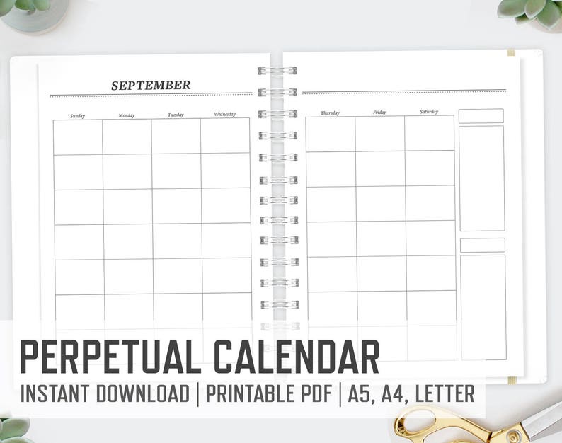 perpetual calendar a4 a5
