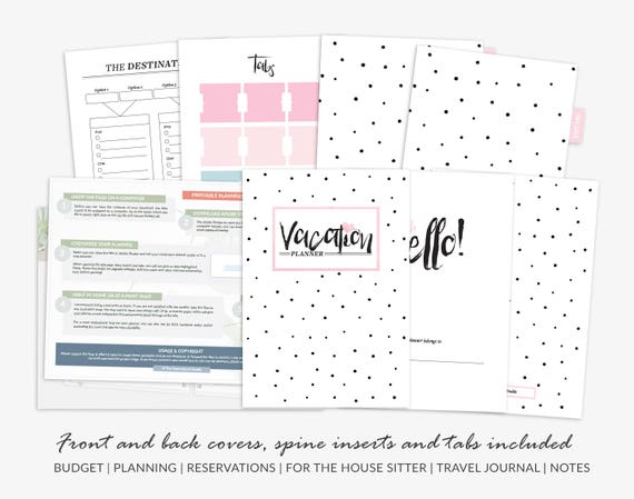 vacation planner a5 packing list travel planner vacation organizer family trip week outfit planner holiday event instant download travel planner pr