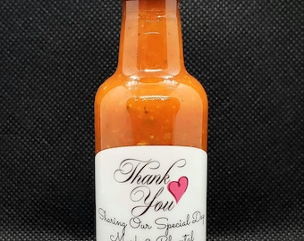 Wedding. Customizable Wedding Favors, Personalized Spicy Sauce, Birthday Party, Personalized Thank You Gift, save the date, bombomiere