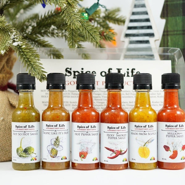 Hot Sauce. 6 Pack Sauce. Original Christmas Gift. Unique Present. One of a Kind Christmas Gift. Gift for Someone Special.