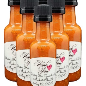 Personalized Hot Sauce Wedding Favors, Customize Your Own Item, Label Sauce, save the date announcement, Design Your Own Labels