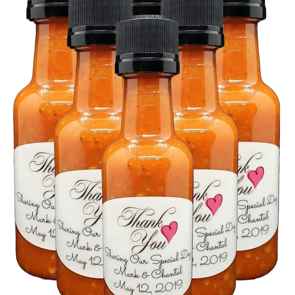 Personalized Birthday Party Hot Sauce Favors, Customize Your Own Item, Design Your Own Labels, Spicy Guest Favours, Vegan Party Favour Gift