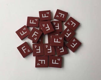 10 USA! Maroon /& Silver Scrabble Letter Tiles A to Z In Stock Letter M TEN