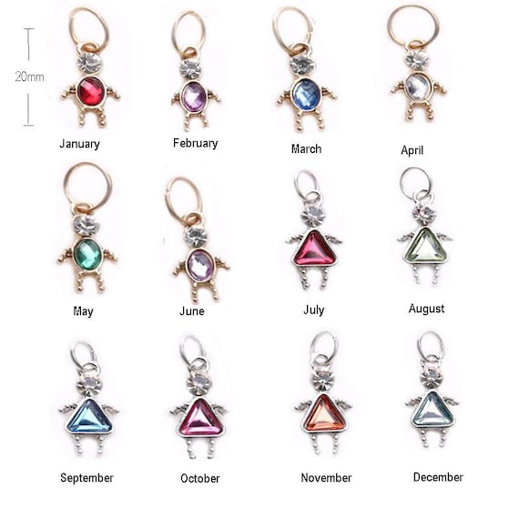 GOLD Birthstone Boy or Girl Shaped Charm 3./4 Tall Etsy