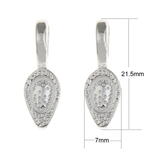 Aanraku Knock-Off 150 Silver Plated Glue On Earring Bails USA Fast! LEAD Free