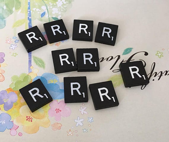 Black Scrabble Tiles Letters Letter P Individual A to Z in Stock! 10 TEN