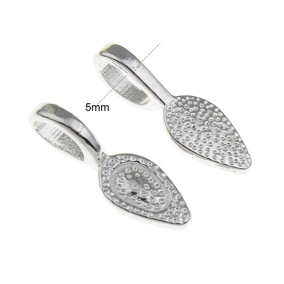 Aanraku Knock-Off 150 Silver Plated Glue On Earring Bails USA Fast! LEAD Free