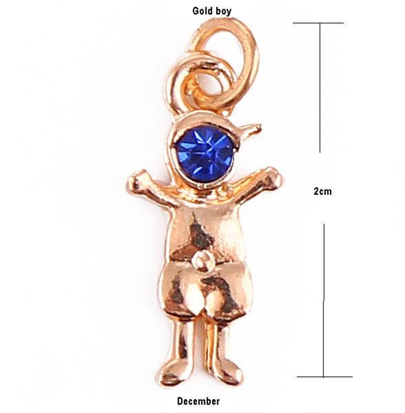 Birthstone Boy Or Girl Shaped Charm Pendant 24K Gold Plated Etsy