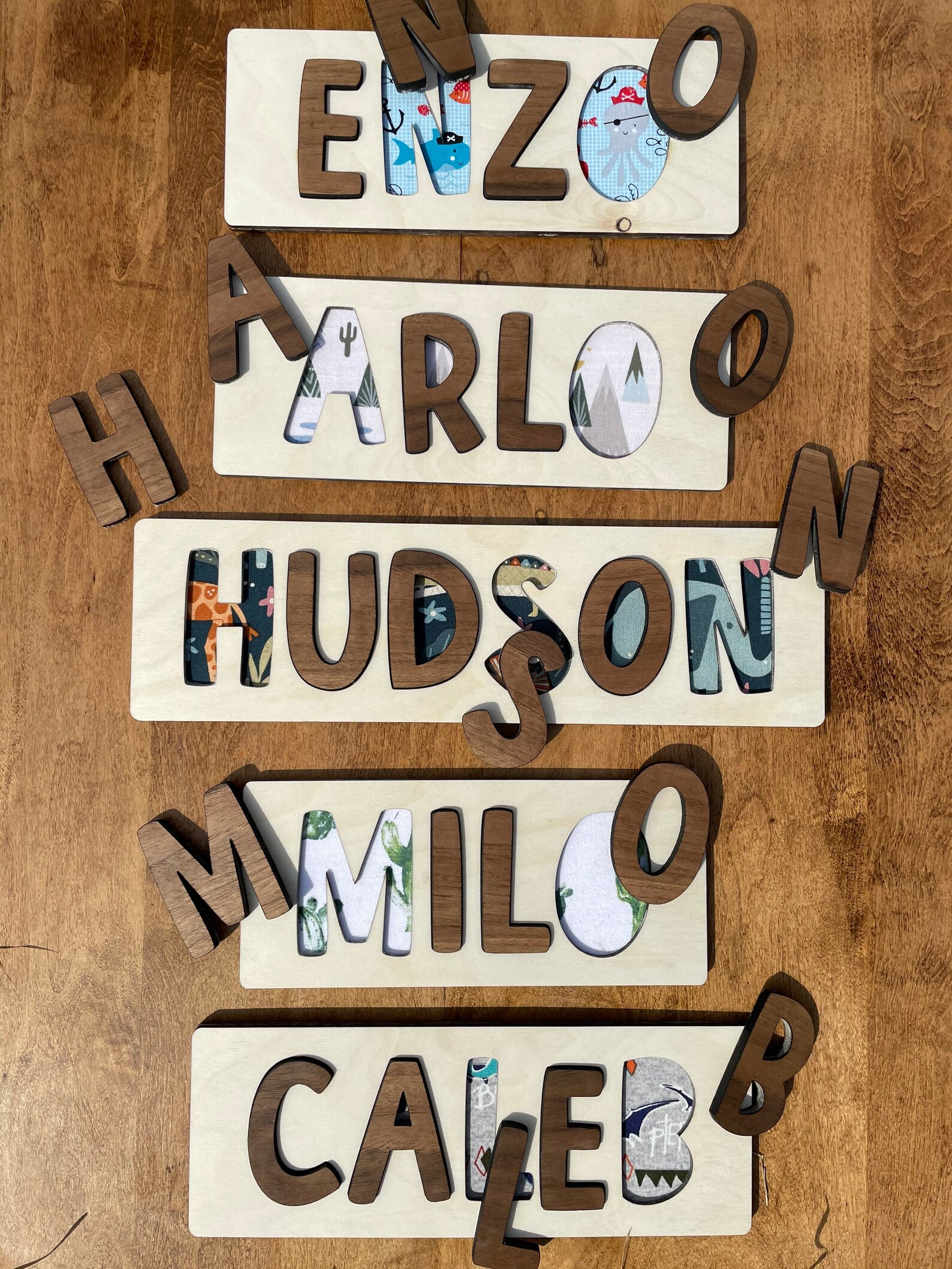 Wooden Name Puzzle Free Shipping Free Engraving Baby Etsy