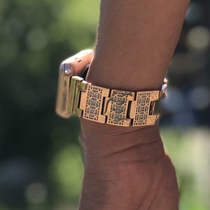 Reversible Apple Watch Band - Glitter/Leather -  two looks in one - silver, gold, rose gold or black finished