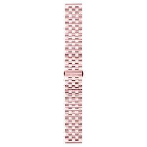 May include: A rose gold metal watch band with a polished finish.