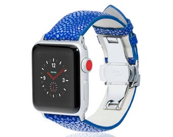 Apple Watch Band - Stingray - more colors available - stainless steel and leather