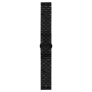 May include: A black metal watch band with a brushed finish.