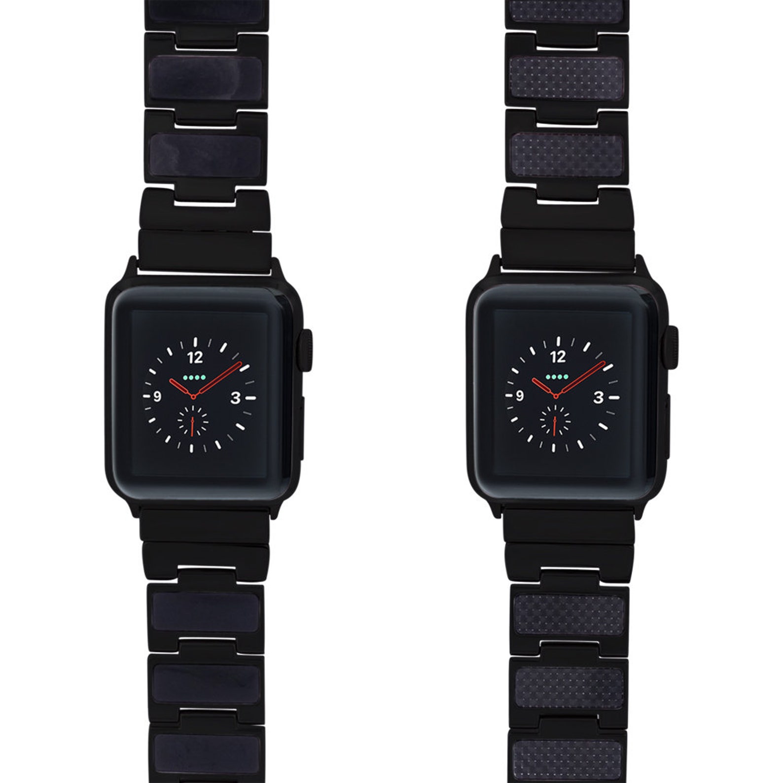 Apple Watch Band Carbon/black Enamel Stainless Steel Etsy
