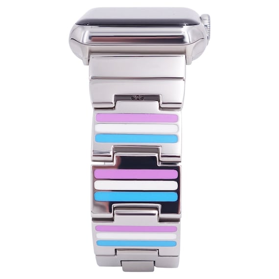Pink apple watch outlet with white band