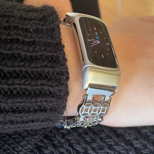 Voor Fitbit Charge 6/5/4/3 sieradenband Flower of Life - zilver, roségoud of driekleurig
