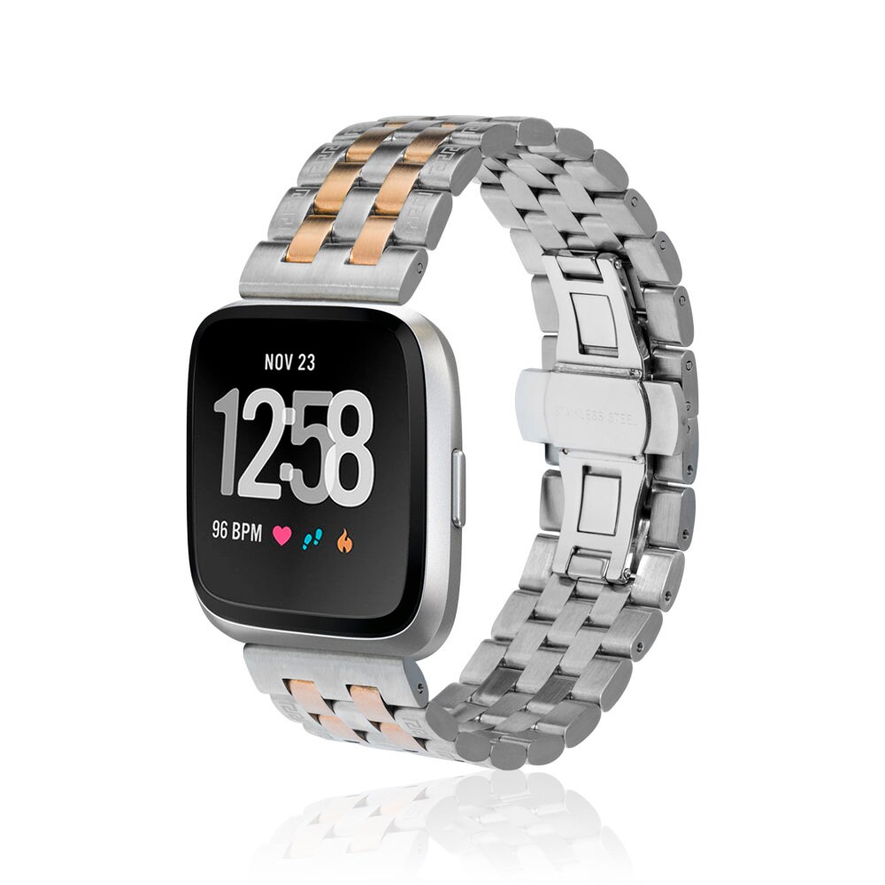 Fitbit Versa / Sense Watch Band LINK Black Stainless Etsy Australia