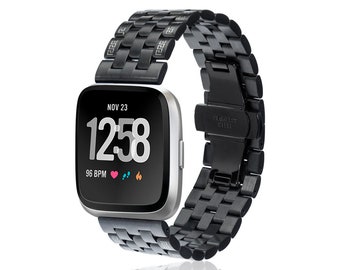 Fitbit Versa / Sense - Watch Band LINK - black - stainless steel