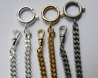 Chaîne giletière pour montre de poche à gousset, portefeuille et