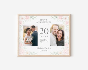 Personalized Anniversary Gift for Couple Gift for Husband Gift for Wife | Personalized Milestone Anniversary Keepsake Photo Mat