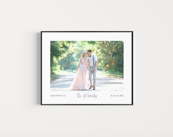 Wedding Gift for Newlywed Gift for Anniversary Gift for Couple | Personalized Minimalist Keepsake Photo Mat