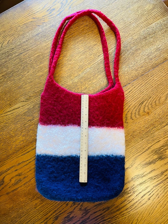 Hand made felted wool farmers market bag, felted t