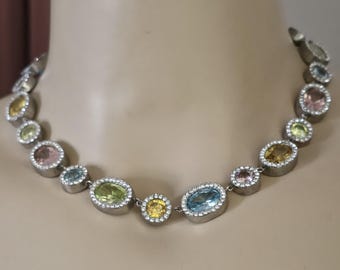 Vintage Swarovski Crystal Gemstone Necklace