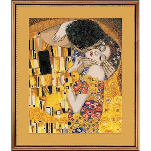 RIOLIS Counted Cross Stitch Kit - The Kiss after G. Klimt&#39;s Painting