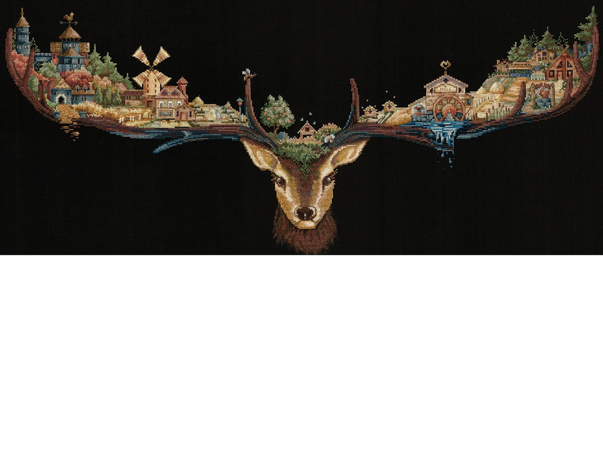 Counted Cross Stitch Kit Deer Lands Deer Estate Etsy Ireland