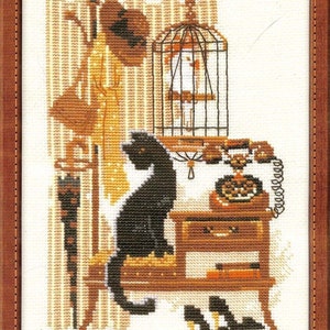 COUNTED Cross Stich Kit Riolis - CAT with TELEPHONE